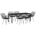 Conjunto de Comedor de Jardín  de 7 Piezas Negro Poliratán