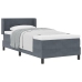 Cama Box Spring con Colchón  Gris Oscuro 90x200 cm Terciopelo