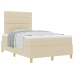 Cama con somier y colchón crema 120x200 cm tela