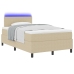 Cama con Somier  con Colchón y Luz LED Beige 120x200 cm Tela de Pana