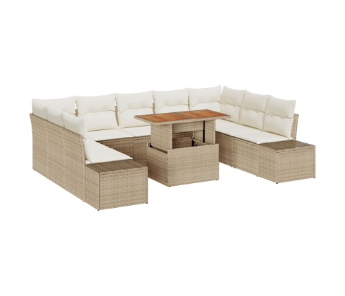 Conjunto de Sofá de Jardín  Conjunto de 10 Beige, Marrón Claro