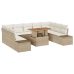 Conjunto de Sofá de Jardín  Conjunto de 10 Beige, Marrón Claro