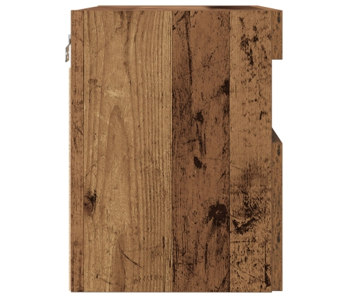 Mueble de TV de pared con luces LED Madera vieja 60x30x40 cm