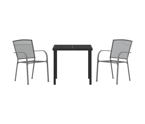 Set de comedor de jardín de 3 piezas  Acero Antracita