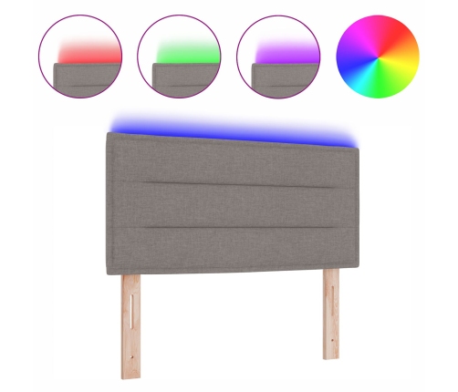 Cabecero LED Diseño Líneas Taupe 90 cm Tela