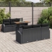 Conjunto de comedor de jardín de 7 piezas con cojines Ratán negro Poliratán