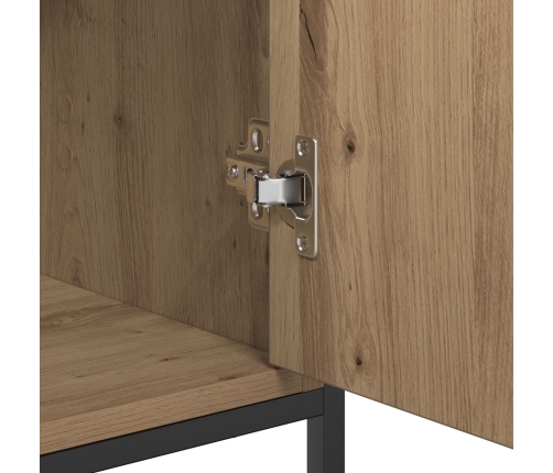 Aparador  de Roble Artesanal 70x30x80 cm de Madera Ingenierizada y Acero