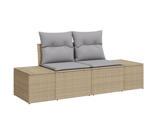 Conjunto de Sofás de Jardín  7 Piezas Beige y Gris
