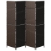 Divisor de habitación  4 paneles plegable marrón 195x180 cm poli ratán
