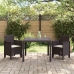 Conjunto de Comedor de Jardín 3 Piezas Color Marrón Resina