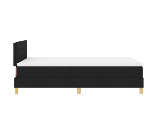 Cama con Base con Colchón y LED Negra 120x200 cm Tela