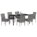 Conjunto de Comedor de Jardín de 7 Piezas  Gris Poliratán