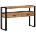 Mesas Auxiliares  Negras 120x33x75 cm de Madera Maciza de Acacia y Metal