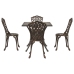Conjunto de Comedor de Jardín de 5 Piezas  en Aluminio Fundido Bronce