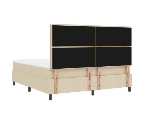 Cama con Box Spring y Colchón Beige Super King Tela