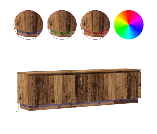 mueble de TV  con LED madera vieja 180x38x49 cm madera elaborada