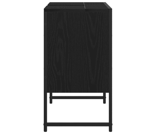 Gabinete de Fregadero de Baño  Roble Negro 60x33x60 cm Madera de Calidad