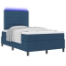 Cama con somier y colchón LED azul 120x200 cm de tela
