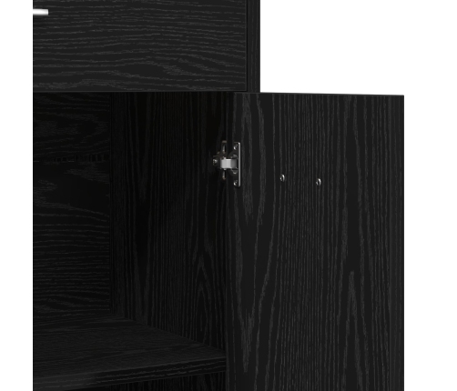 Armario de baño  Negro Roble 60x33x80 cm Madera
