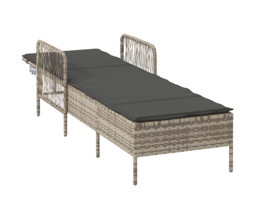 Tumbona Gris claro Ratán PE 157 x 55 x 92 cm Plegable Tumbona