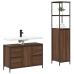 Juego de Muebles de Baño de 2 Piezas  en Madera de Roble Marrón