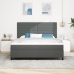 Cama con Base de Muelles  con Colchón Gris Oscuro Super King Tela