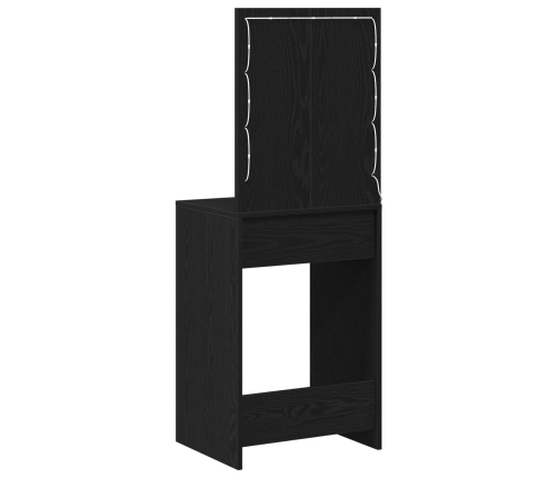 Mesa de Tocador  con Luces LED Roble Negro 50x41x135 cm