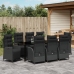 Conjunto de Comedor de Jardín de 9 Piezas  Negro Poliratán