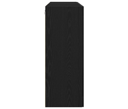 Gabinete Montado en la Pared Set de 2 Roble Negro Madera, Vidrio