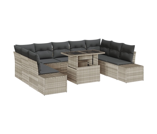 Set de Sofá de Jardín  Set de 10 Beige y Gris
