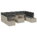 Set de Sofá de Jardín  Set de 10 Beige y Gris