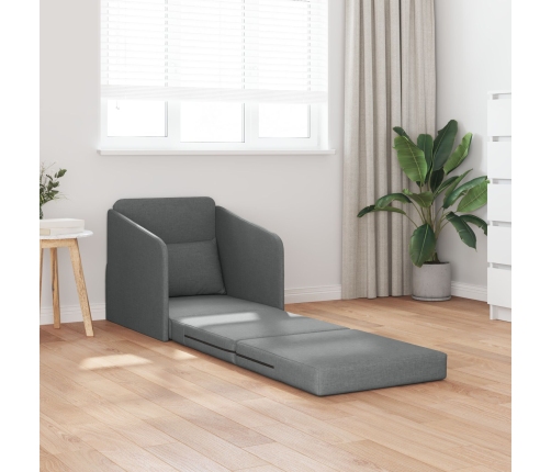 Sofá Cama de Piso  2-en-1 Gris Oscuro 65x80x83 cm Tela