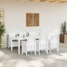Conjunto de Comedor de Jardín de 7 Piezas con Cojines en Blanco de Poliratán