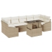 Set de Sofás de Jardín  Set de 8 Beige, Crema Ratán, Poliéster