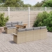 Juego de sofá de jardín de 8 piezas con cojines Beige Ratán sintético Acacia