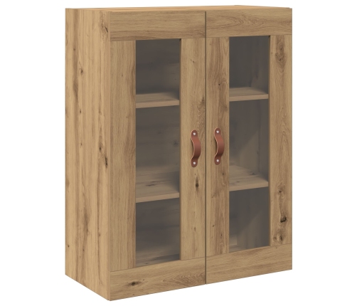 Armario de Pared  con Puertas de Cristal Roble Artesano 69,5x34x90 cm