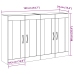 Gabinete Montado en la Pared Set de 2 Roble Negro Madera, Vidrio