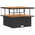 Set de Sofá de Jardín de 11 Piezas con Cojines Negro Poliratán Acacia,  Sofá de Jardín de 2 Personas con Cojines Negro Poliratán,  Set de Comedor de Jardín de 3 Piezas con Cojines Negro Poliratán Acacia