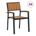 Sillas de Jardín Apilables 8 pcs Acero Negro y Madera Acacia Sólida