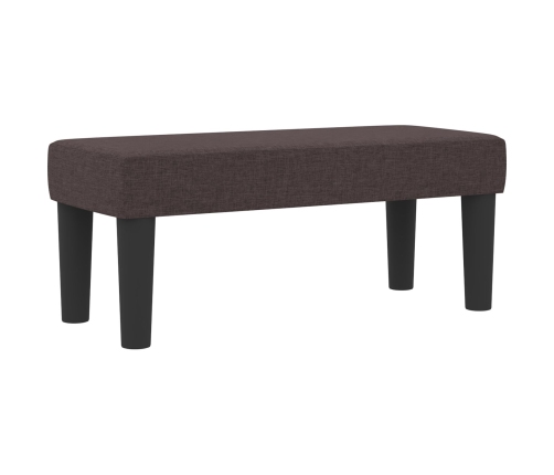 Cama con Estructura de Caja  con Colchón y Banco Marrón Oscuro 100x200 cm Tela