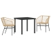 Set de Comedor de Jardín  de 3 Piezas Marrón Poliratán