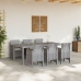 Conjunto de Comedor de Jardín de 7 Piezas con Cojines Gris Claro de Poliratán