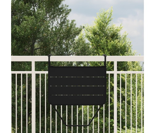 Mesa de balcón colgante plegable  negra de 60x40 cm en acero
