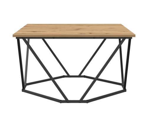 Mesa de Café  Roble Artesanal 80x80x45 cm Madera Ingenierizada