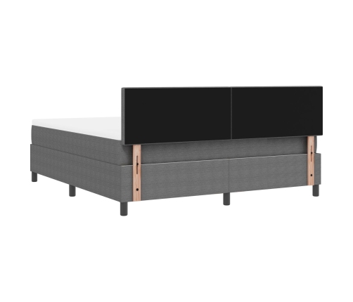 Cama con Somier  con Colchón Gris Super King Tela de Terciopelo