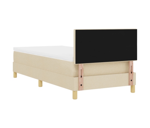 Cama con Somier y Colchón Crema 90x200 cm Tela