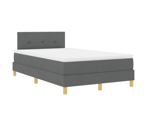 Cama Box Spring  con Colchón Gris Oscuro 120x200 cm Tela