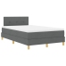 Cama Box Spring  con Colchón Gris Oscuro 120x200 cm Tela