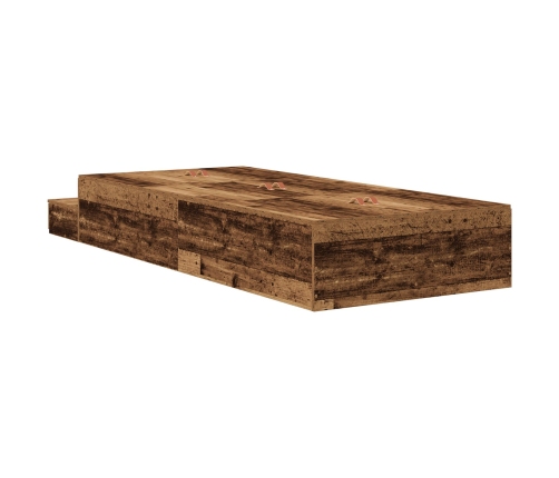 Estructura de Cama con Almacenamiento  Madera Vieja Madera Compuesa