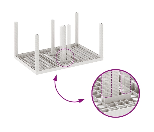 Conjunto de Comedor de Jardín de 7 Piezas con Cojines Blanco Poliratán